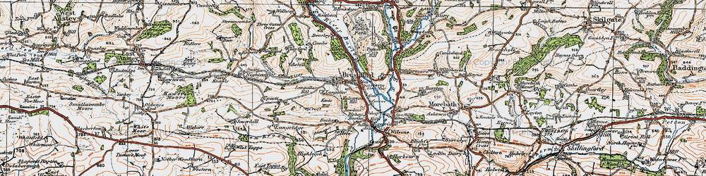 Old map of Brushford in 1919