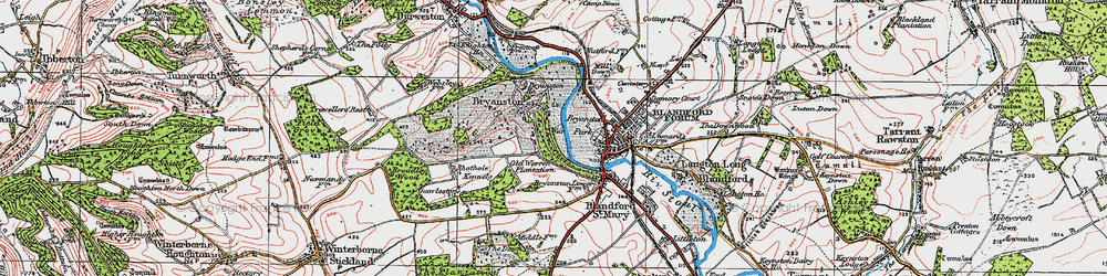 Old map of Bryanston School in 1919
