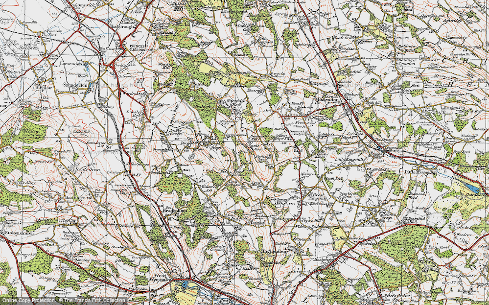 Old Map of Bryant's Bottom, 1919 in 1919