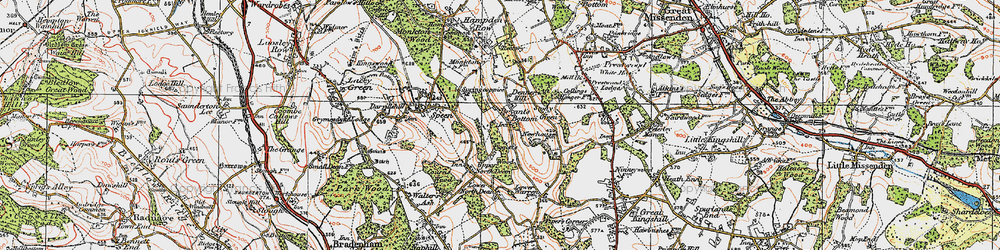 Old map of Bryant's Bottom in 1919