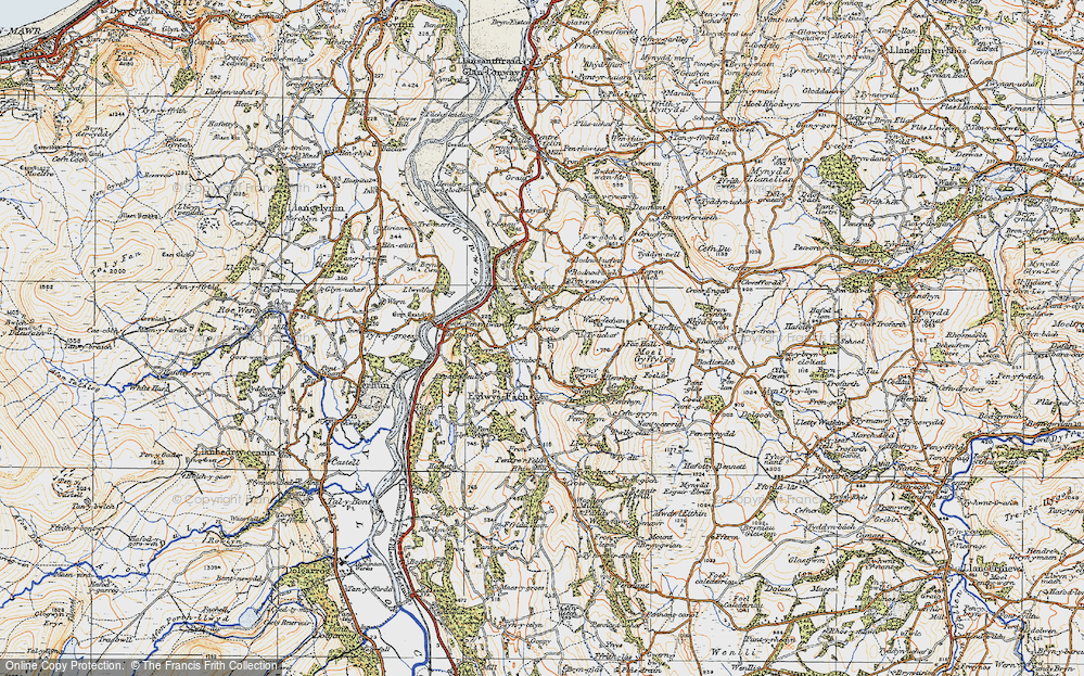 Old Map of Historic Map covering Graig in 1922