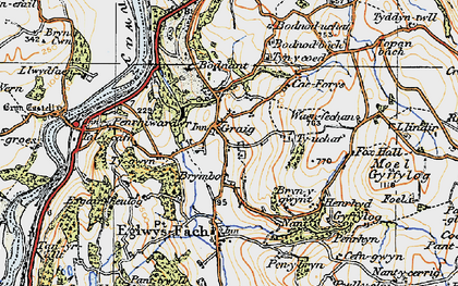 Old map of Bodnant Ucha in 1922