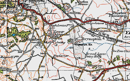 Old map of Brympton D'Evercy in 1919