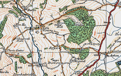 Old map of Bryn in 1920