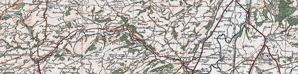 Old map of Bryn in 1921