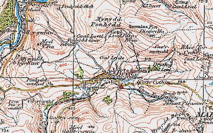 Old map of Bryngyrnos in 1922