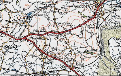 Old map of Bryn in 1923