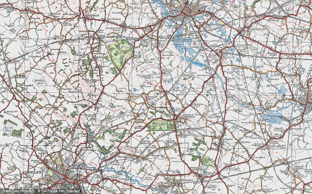 Old Map of Bryn, 1924 in 1924