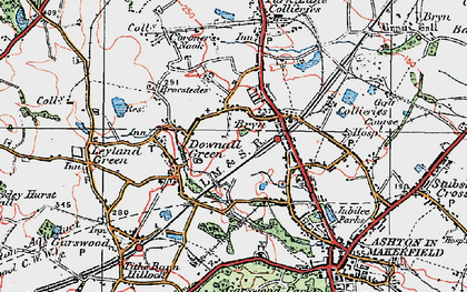 Old map of Bryn in 1924
