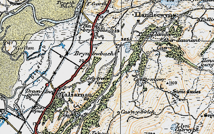 Old map of Bryn Bwbach in 1922