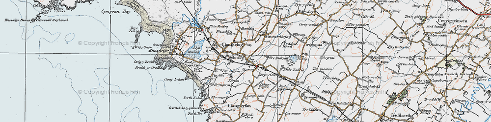 Old map of Bryn Du in 1922