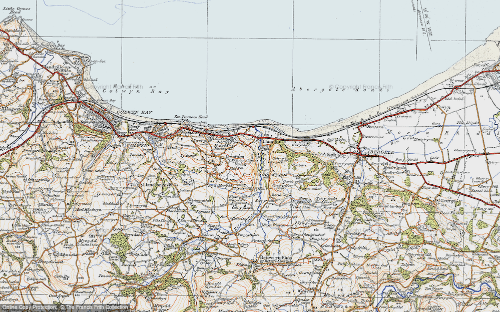 Old Map of Bryn Dulas, 1922 in 1922