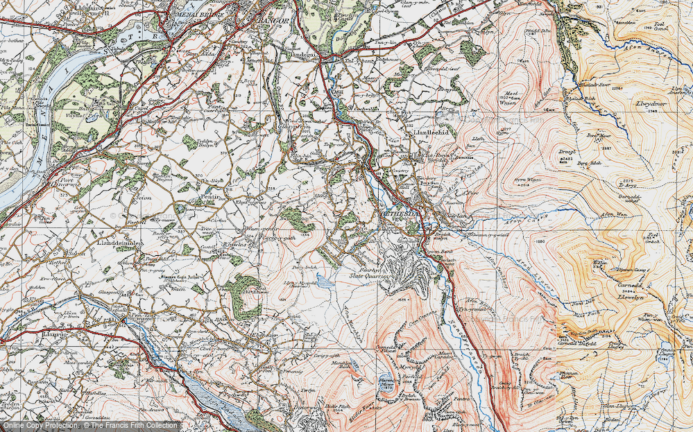 Old Map of Bryn Eglwys, 1922 in 1922