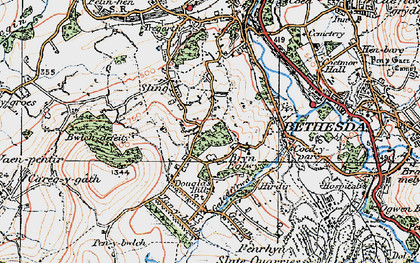 Old map of Bryn Eglwys in 1922