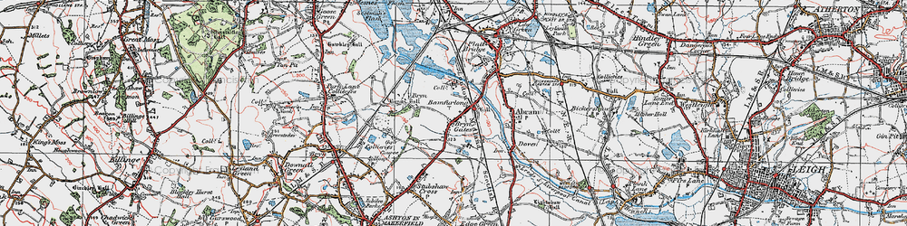 Old map of Bryn Gates in 1924