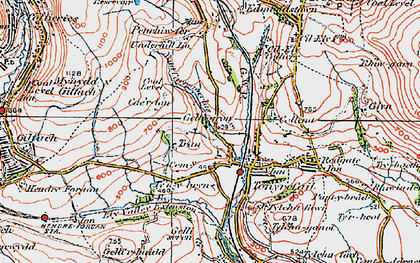 Old map of Bryn Golau in 1922