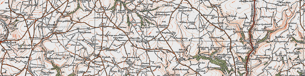 Old map of Afon Fawr in 1923