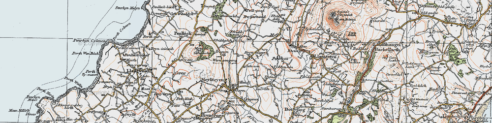 Old map of Crugeran in 1922