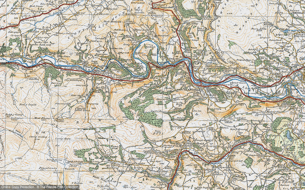 Old Map of Historic Map covering Blaen Bache in 1921