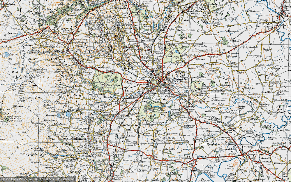 Old Map of Bryn Offa, 1921 in 1921