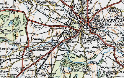Old map of Bryn Offa in 1921