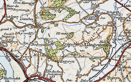 Old map of Bryn Pydew in 1922