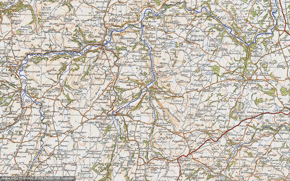 Old Map of Historic Map covering Beniar in 1922