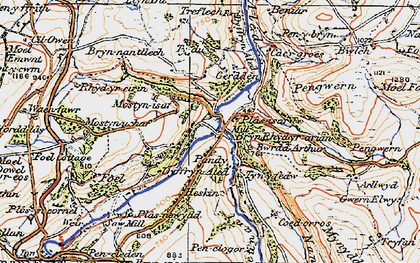 Old map of Bryn Rhyd-yr-Arian in 1922