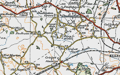 Old map of Bryn-y-cochin in 1921