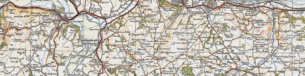 Old map of Bryn-y-maen in 1922