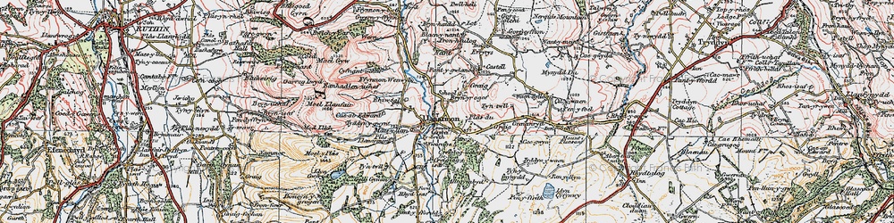 Old map of Bryn-yr-ogof in 1924