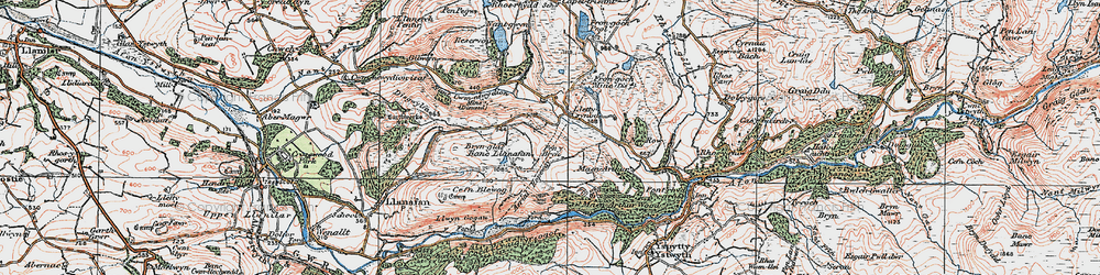 Old map of Brynafan in 1922