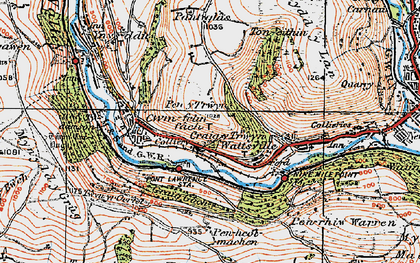 Old map of Brynawel in 1919