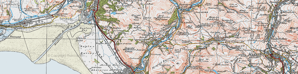 Old map of Brynbryddan in 1922