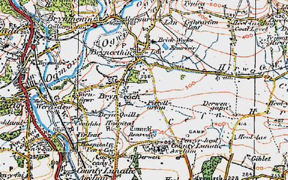 Old map of Bryncoch in 1922