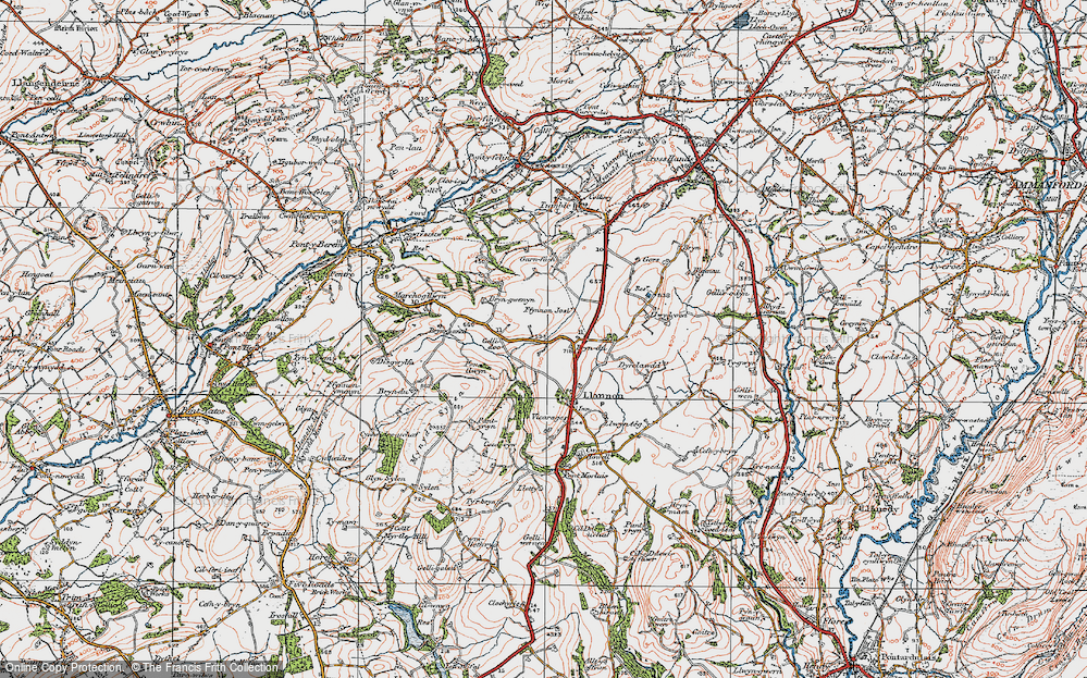 Old Map of Bryndu, 1923 in 1923