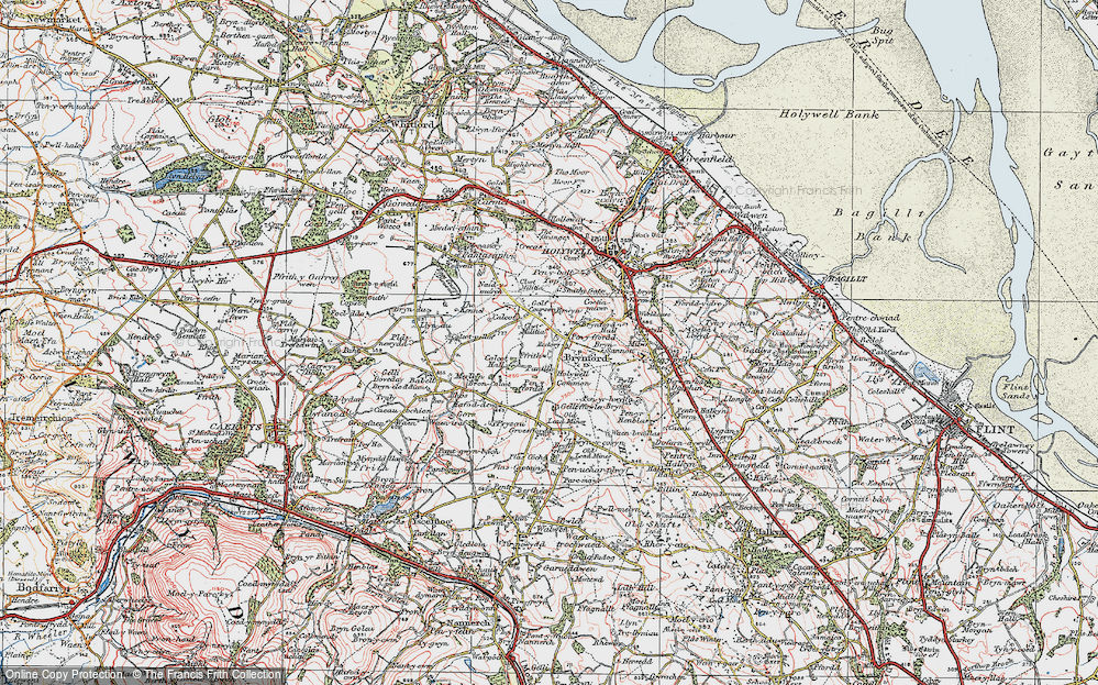 Old Map of Brynford, 1924 in 1924