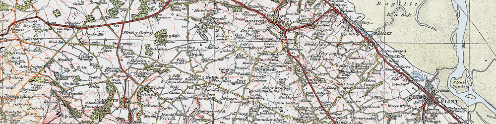 Old map of Brynford in 1924