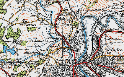 Old map of Brynglas in 1919