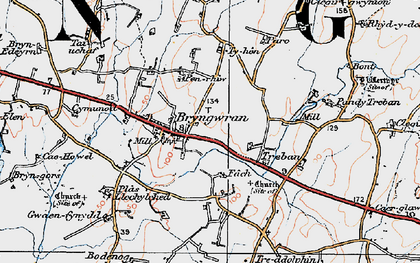 Old map of Bryngwran in 1922