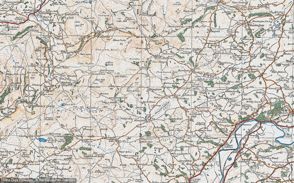 Old Map of Historic Map covering Bryn-Cynon in 1919