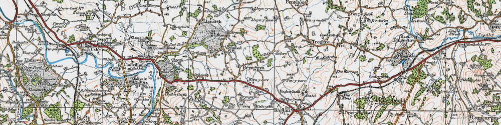 Old map of Bryngwyn in 1919
