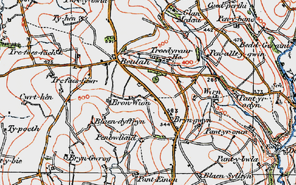 Old map of Bronwion in 1923