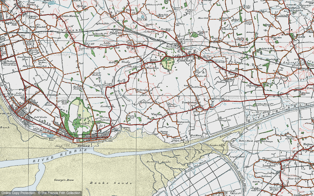 Old Map of Bryning, 1924 in 1924