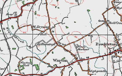 Old map of Bryning in 1924