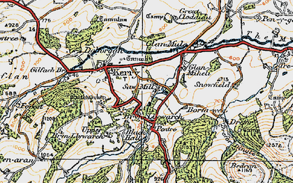 Old map of Brynllywarch in 1920