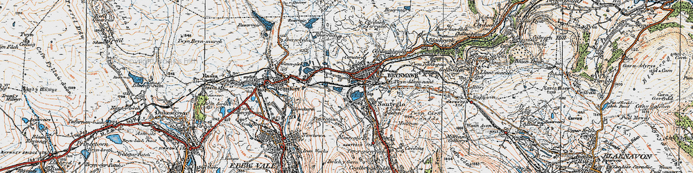 Old map of Brynmawr in 1919