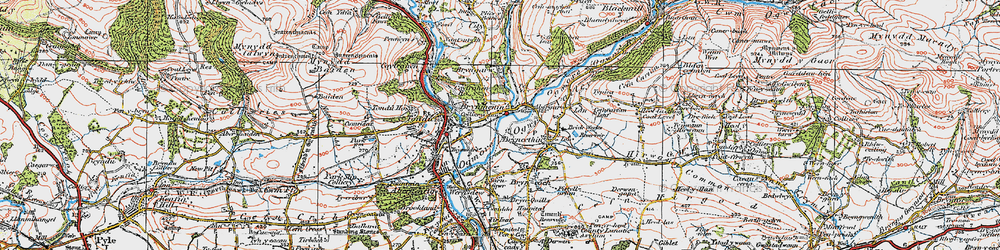 Old map of Bryngarw Country Park in 1922