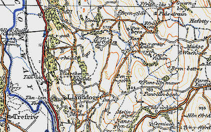 Old map of Tuhwnt i' Ffawnog in 1922