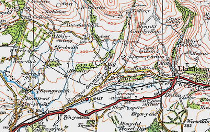 Old map of Brynna in 1922
